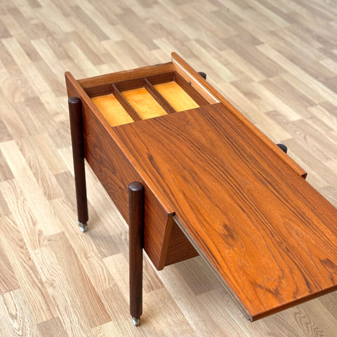 Side table / Sewing table in teak, 1950s-60s, Denmark